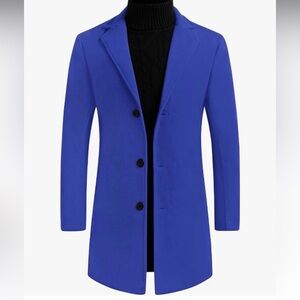 Lars Amadeus Men's Slim Fit Winter Coat Single Breasted Long Jacket